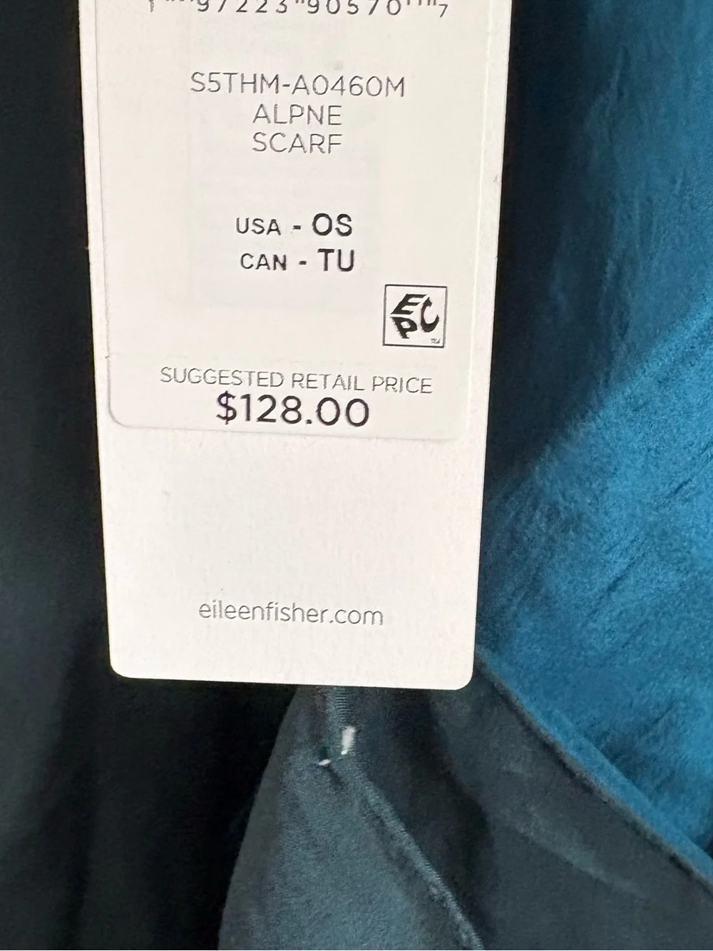 Eileen Fisher Teal Hand-dyed Silk Scarf